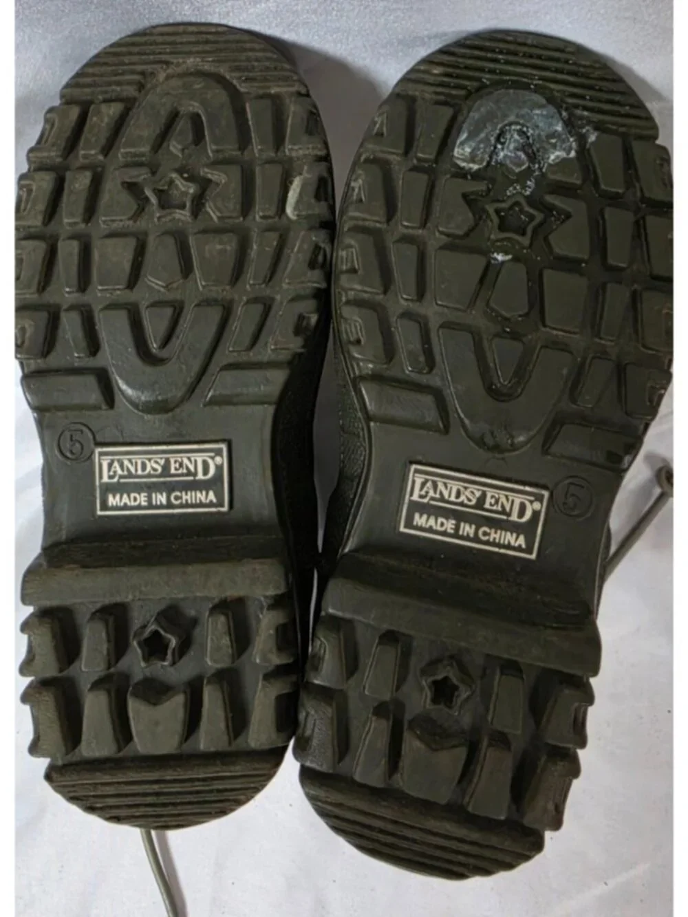 Lands End Toddler Size 5 M Green Rubber Rain Snow Slip-On Draw String Boots
